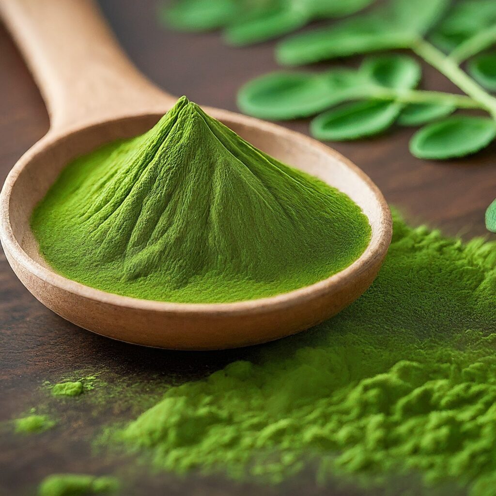 सहजन: प्रकृति की अमूल्य निधि || Moringa: The Invaluable Treasure of Nature” 3 सहजन की पीसी हुई पत्तिया